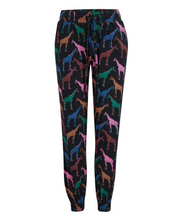 Load image into Gallery viewer, Sugarhill Brighton Donna Jersey Joggers Black Giraffe Spots
