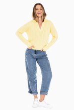 Load image into Gallery viewer, Jump Collared Cable Pullover Lemon