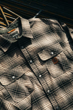 Load image into Gallery viewer, Brixton Builders Bowery Stretch LS Flannel Black/Cinder Grey