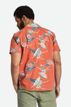 Load image into Gallery viewer, Brixton Charter Shirt S/S Burnt Red/Pacific Blue

