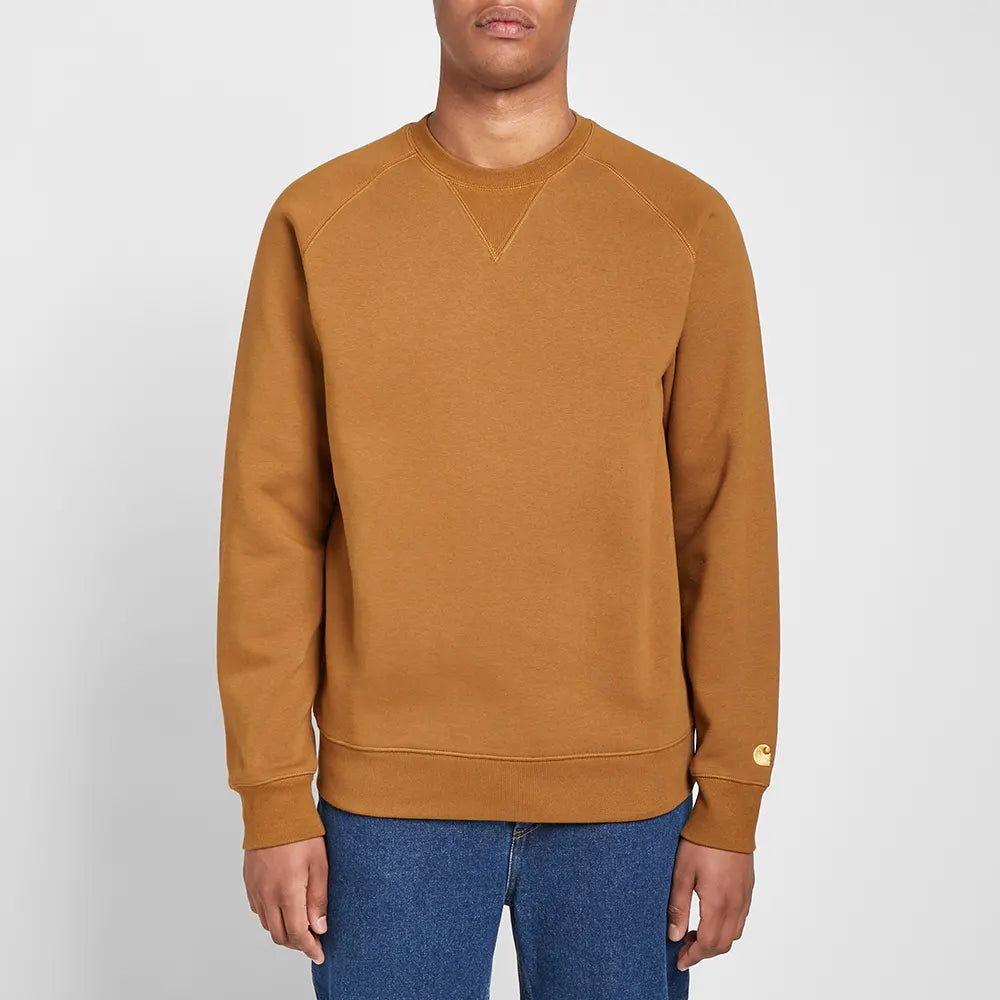 Carhartt chase sweatshirt hamilton brown hot sale