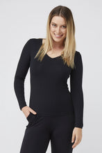 Load image into Gallery viewer, Tani L/S V-Neck Top 79228 Black