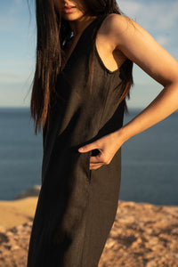 Hemp Clothing Australia Maxi Dress Black