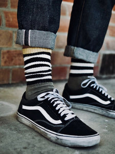 Hemp Clothing Australia Crew Socks Stripe