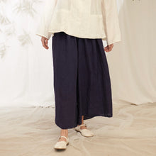 Load image into Gallery viewer, Manteau Noir Siena 7/8 Wide Leg Linen Pants Indigo