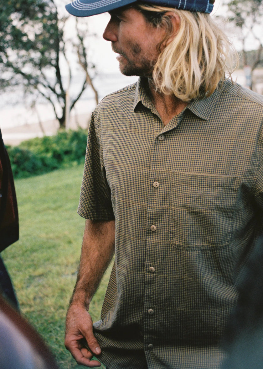 McTavish Button Up Shirt Hemp Blue Multi