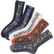 High Heel Jungle Maze Embroidered Socks White