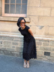 Indulge Me Pleated Top & Bubble Pleated Skirt Dress Black