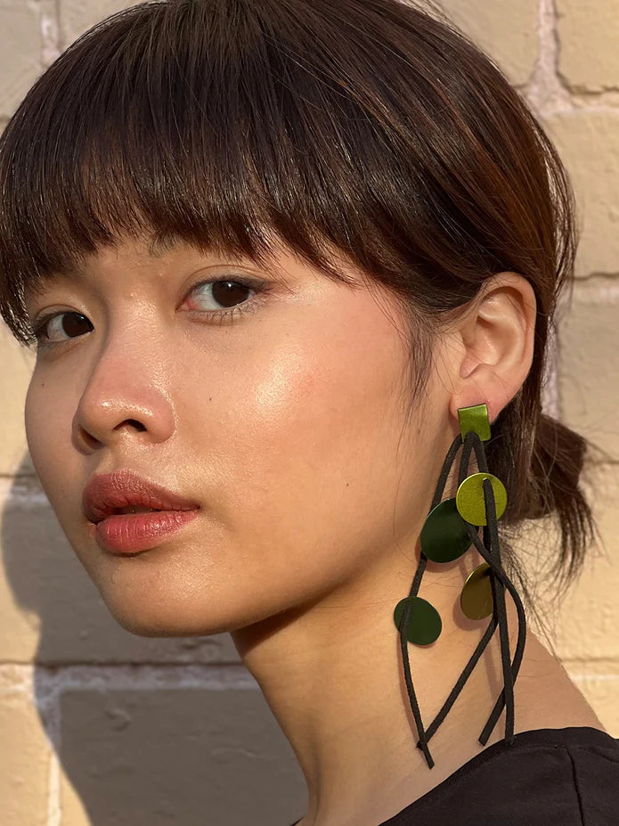 Monica Krexa Moedas Earrings Greens