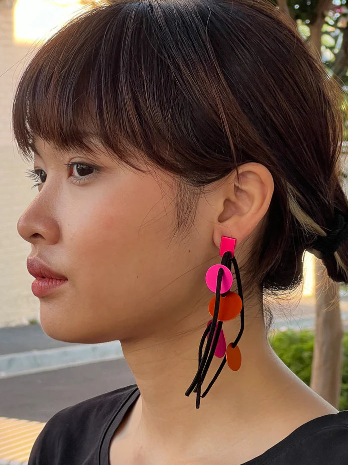 Monica Krexa Moedas Earrings Pink/Orange