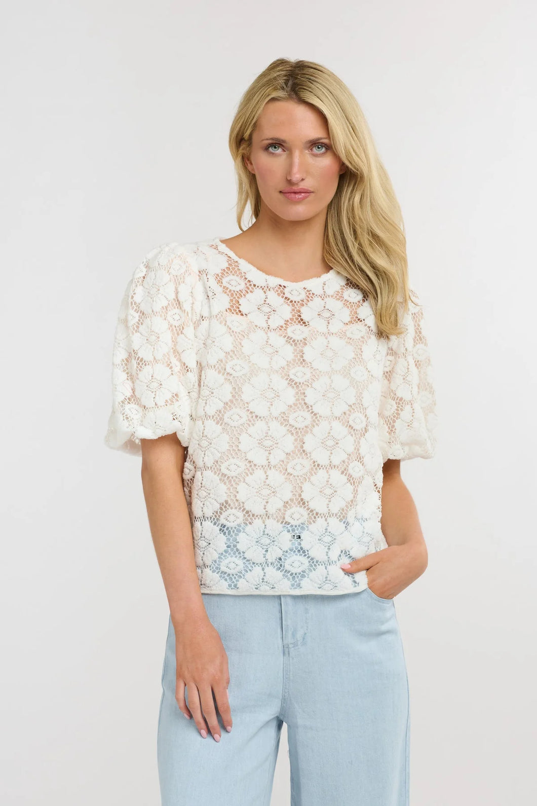 365 Days Ivy Embroidered Top White Floral