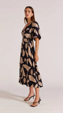 Load image into Gallery viewer, Staple The Label Morella Midi Wrap Dress Black/Latte
