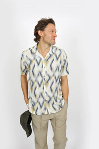 James Harper JHS569 S/S Cuban Collar Shirt Ikat