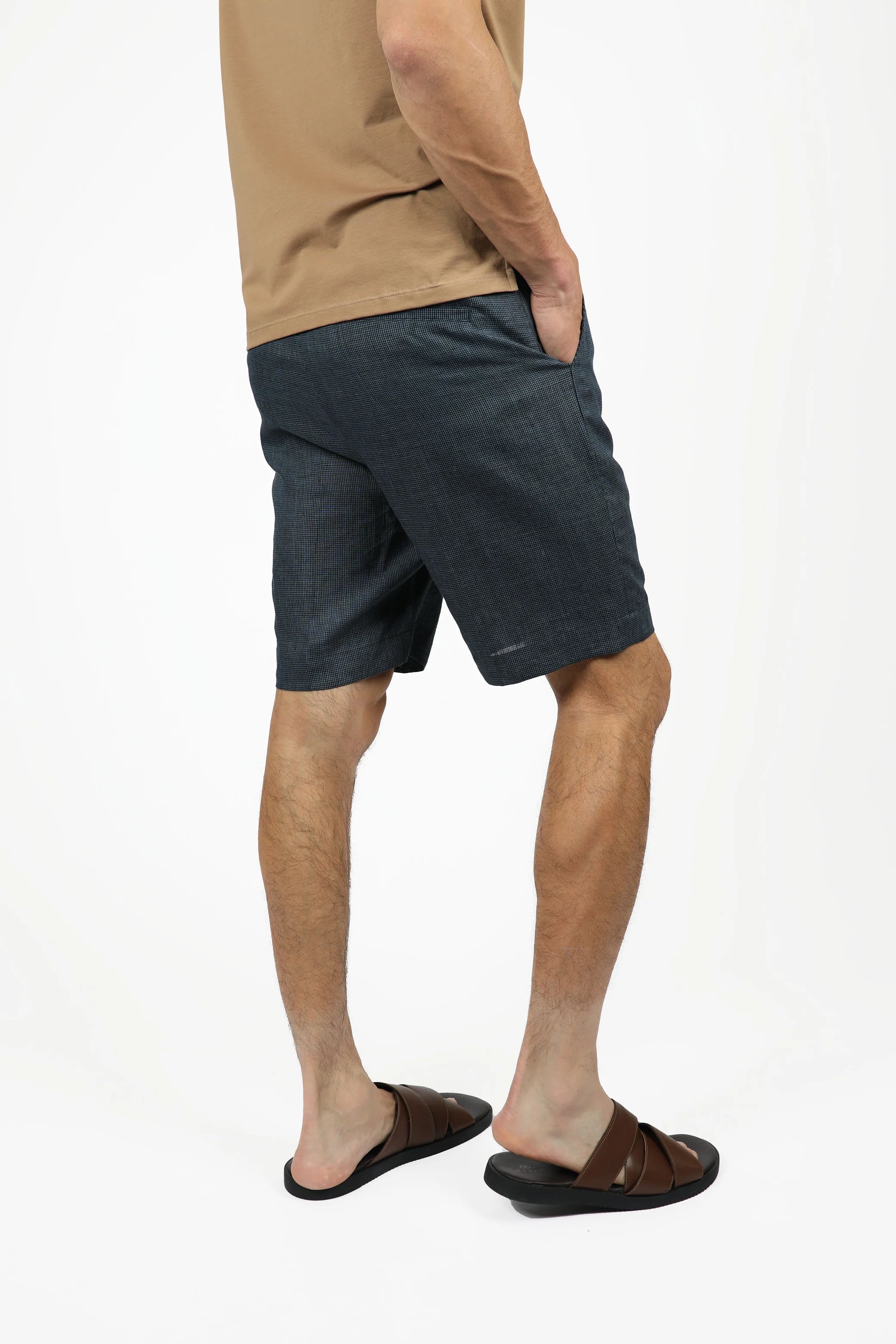 James Harper JHSH25 Houndstooth Short Navy