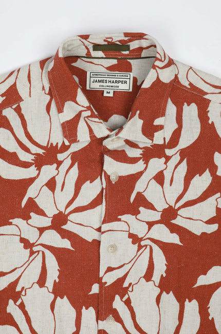 James Harper Puerto Rico Linen S/S Shirt Paprika