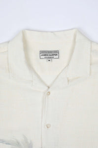 James Harper Hawaii Cuban Collar Linen Shirt Natural