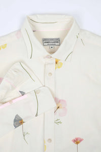 James Harper Pressed Flower Long Sleeve Linen L/S Shirt Multi