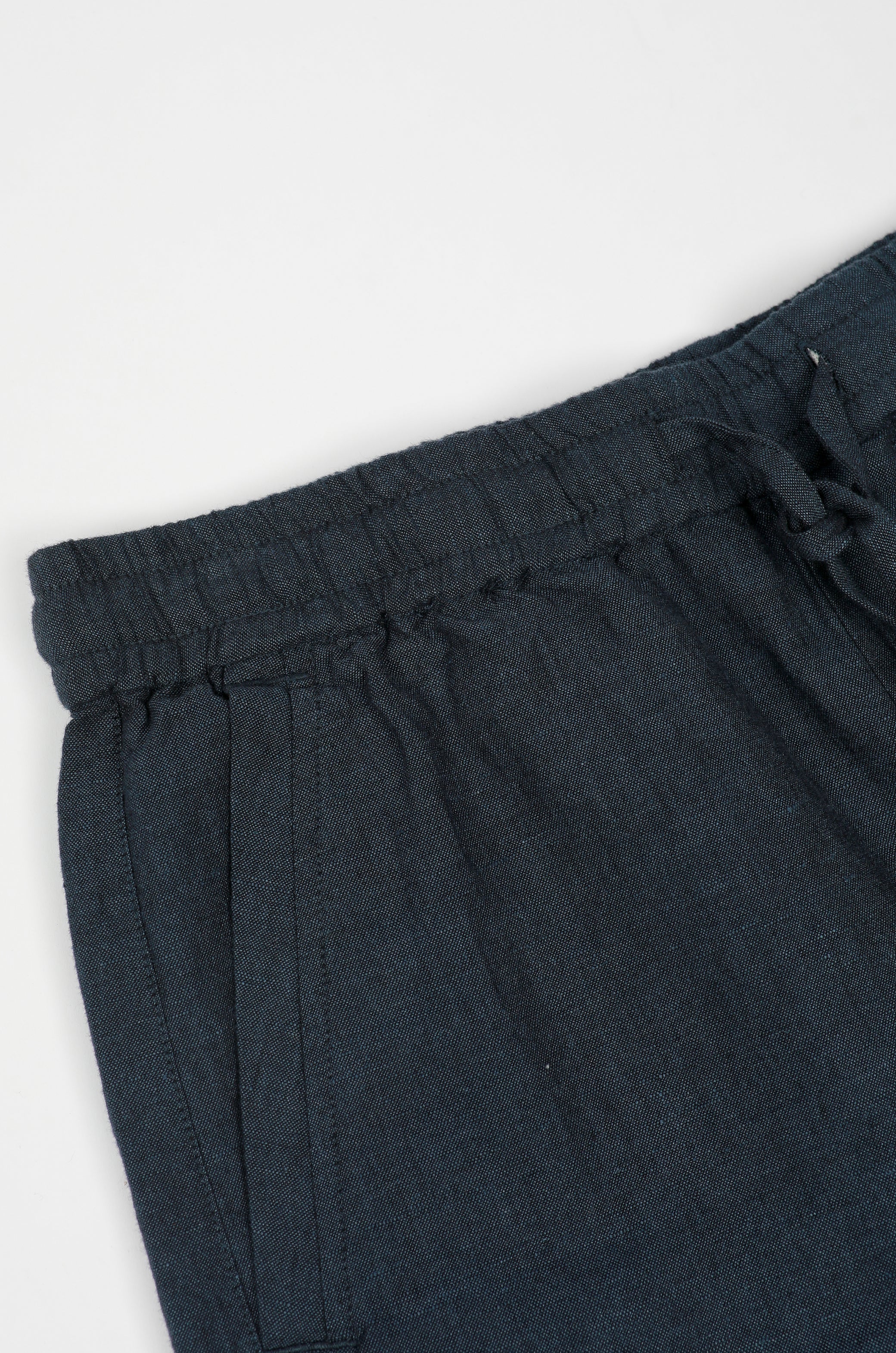 James Harper Linen Relaxed Waist Short Midnight