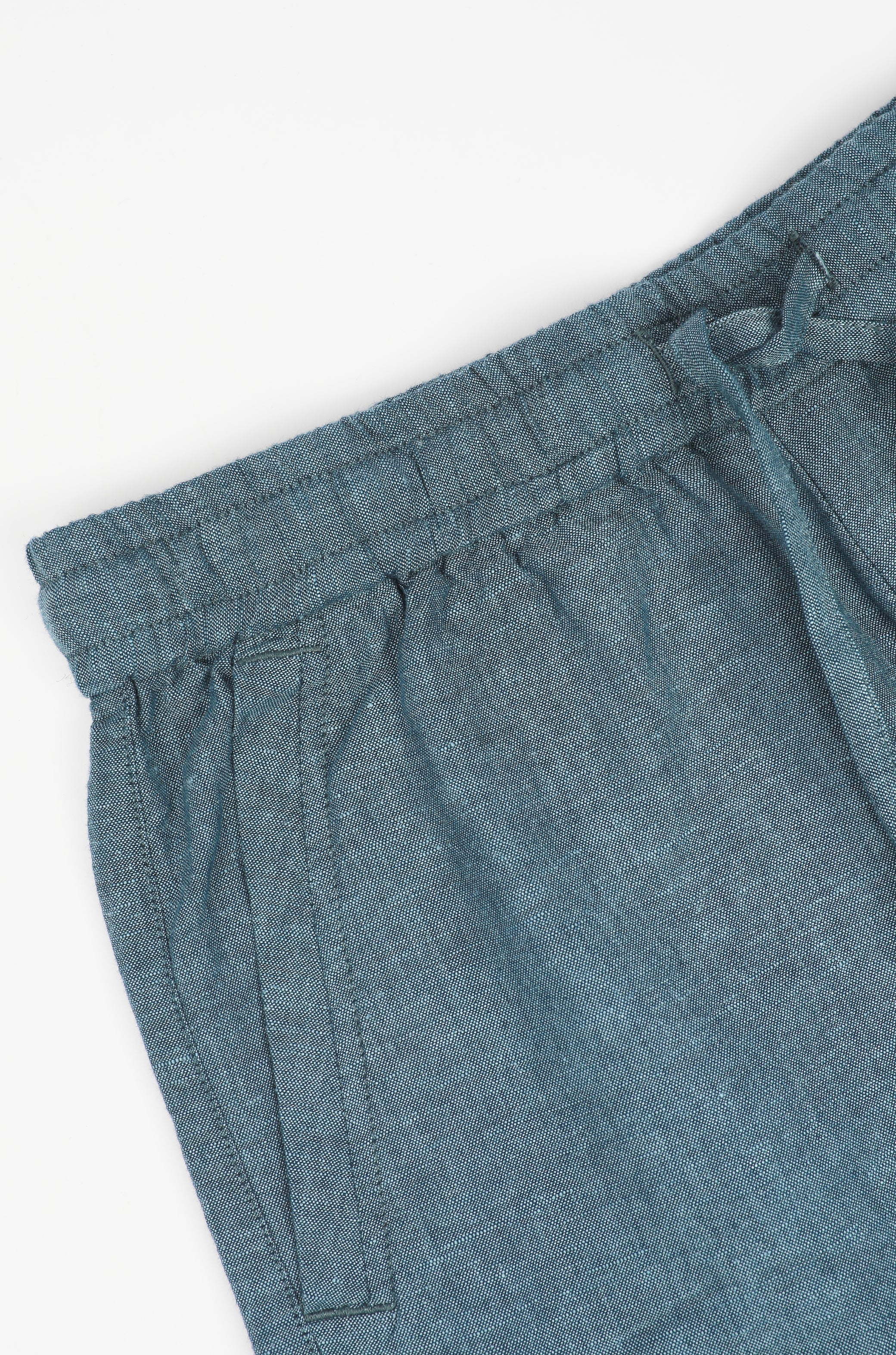 James Harper Linen Relaxed Waist Short Bluesteel