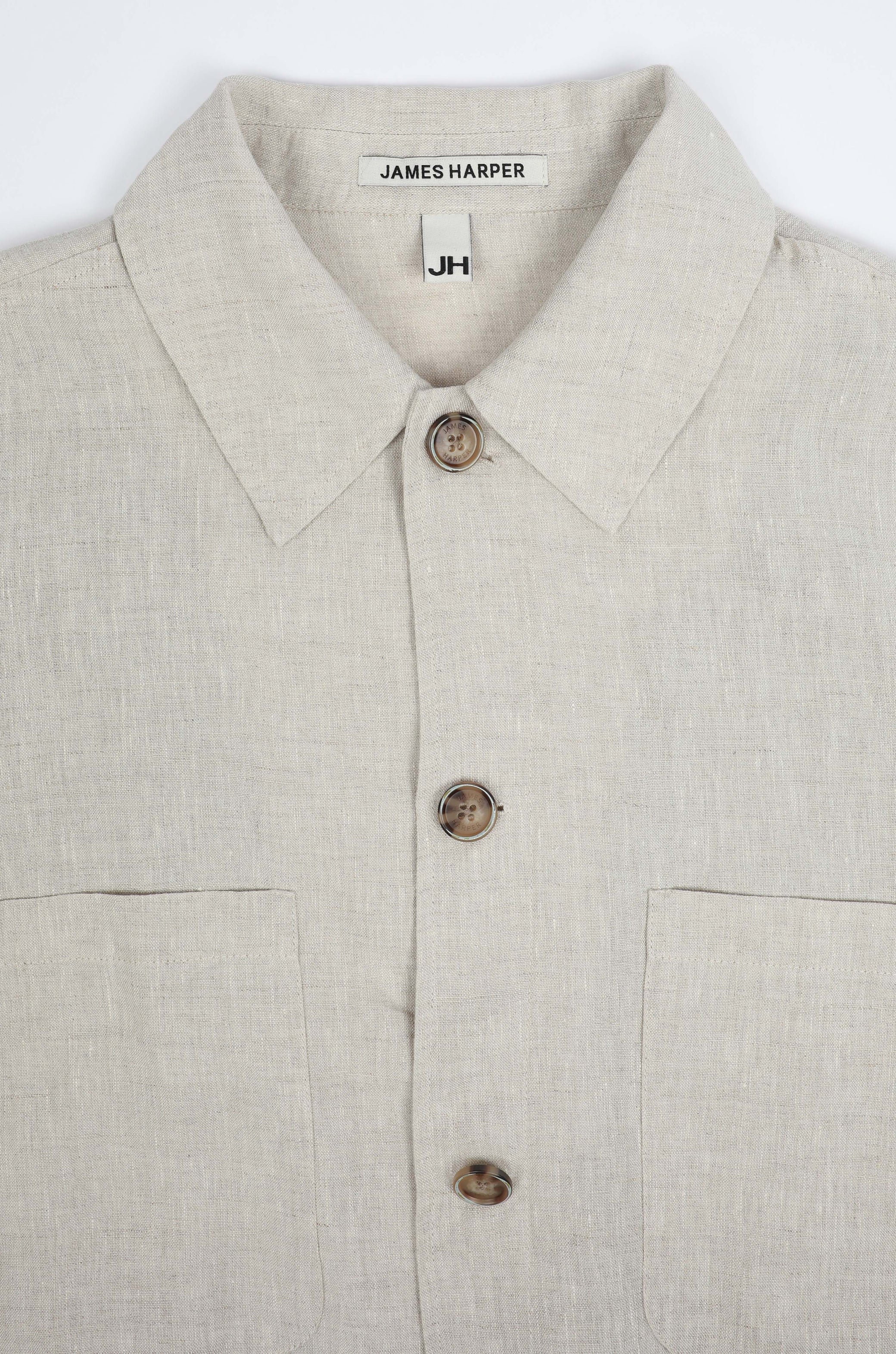 James Harper Semi Lined Shirt Jacket Pebble