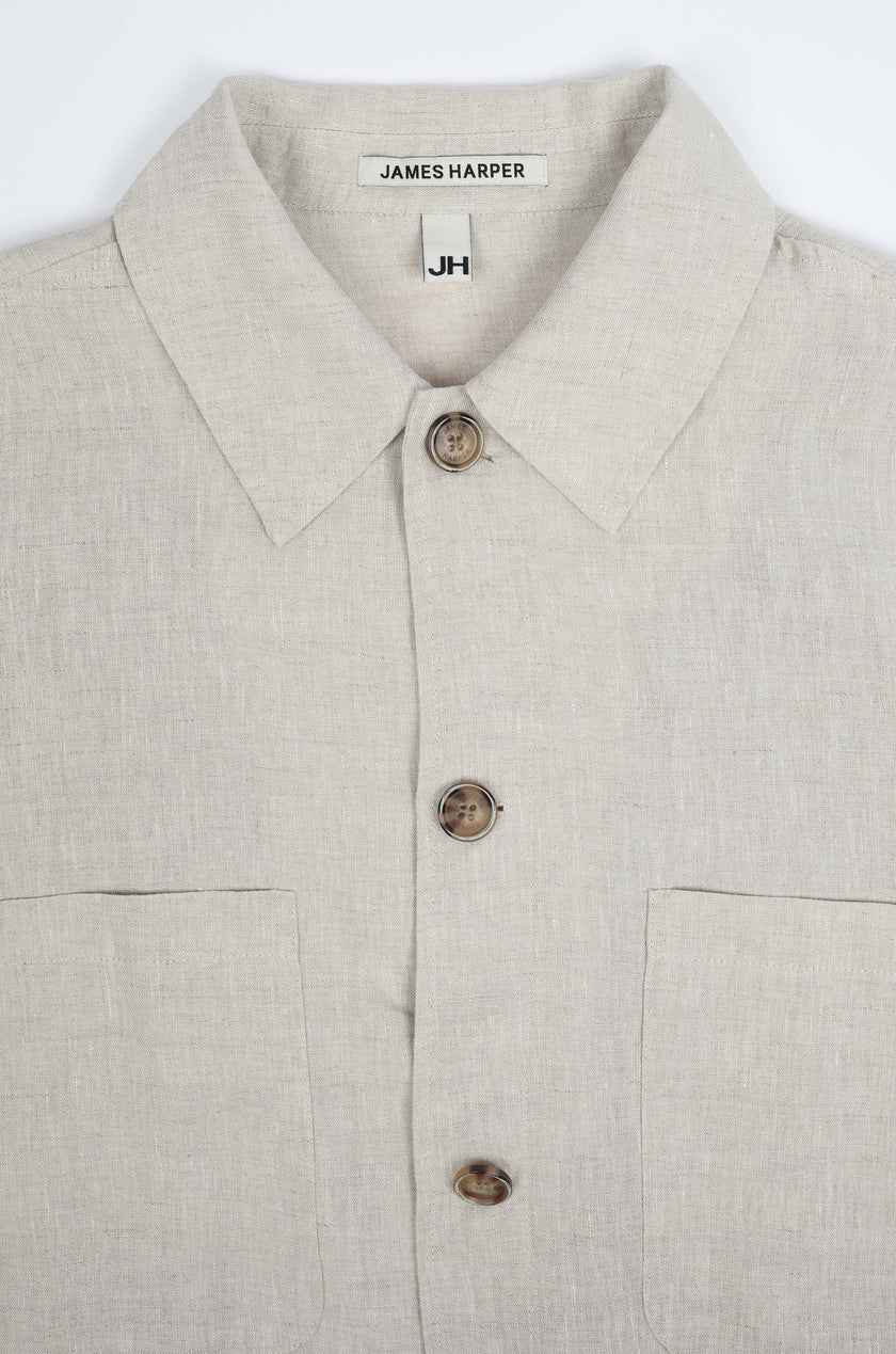 James Harper Semi Lined Shirt Jacket Pebble