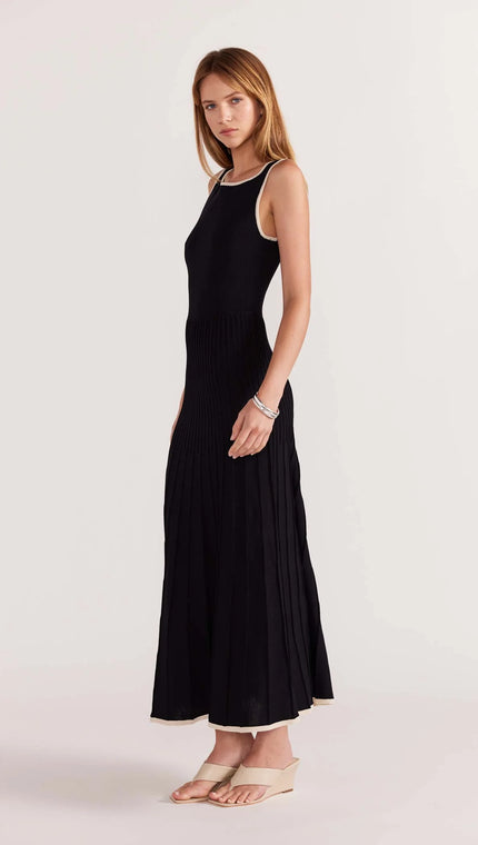 Staple The Label Marlo Contrast Knit Dress Black/Cream