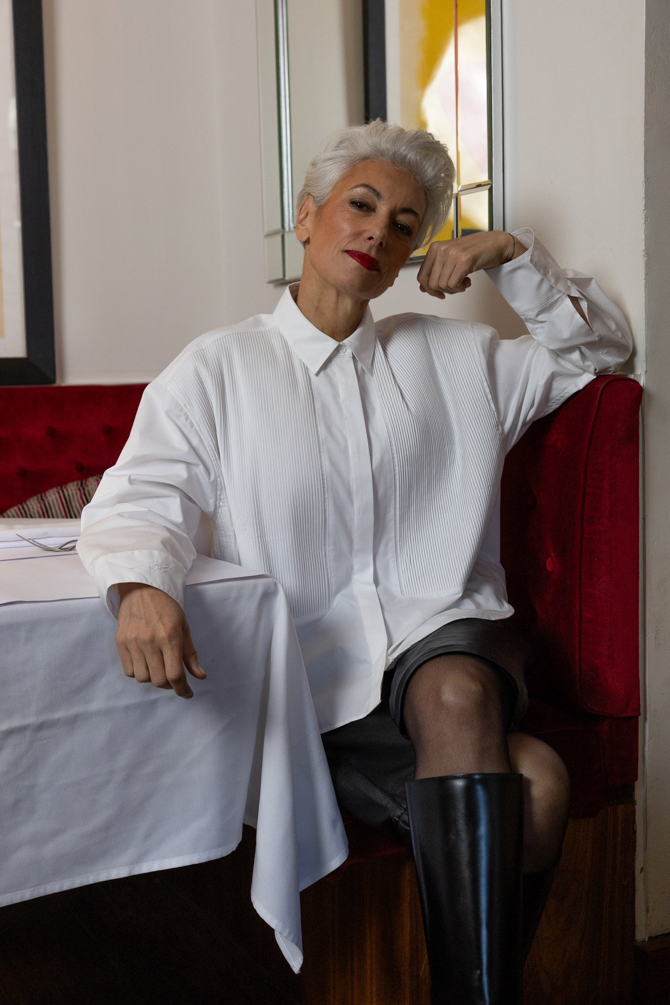 M. A. Dainty Bobby Pin Shirt White