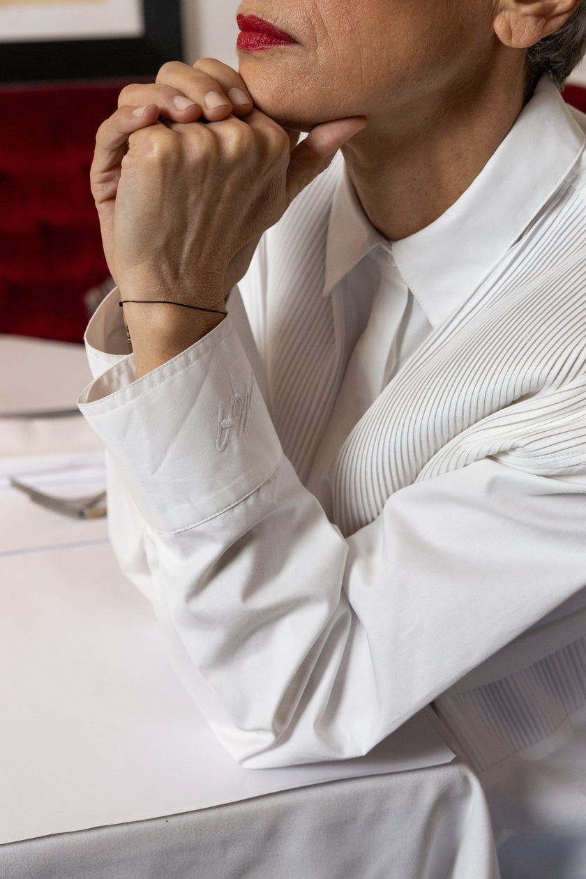 M. A. Dainty Bobby Pin Shirt White