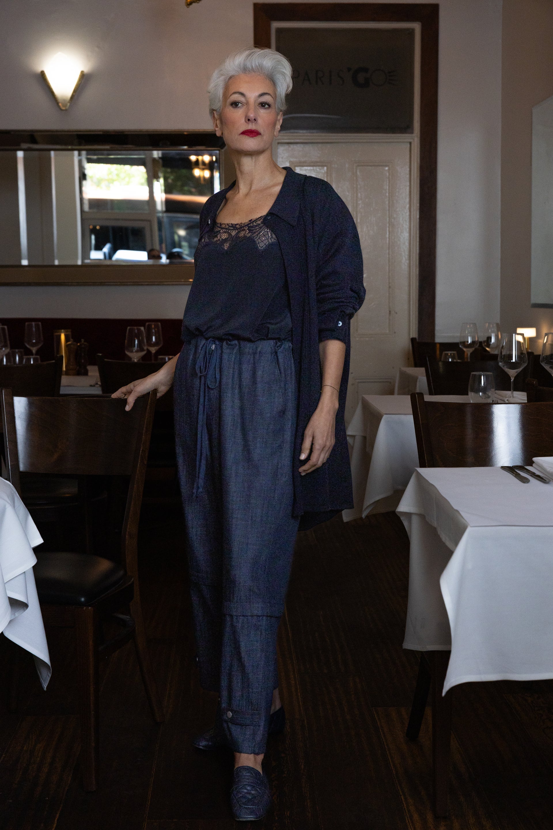 M. A. Dainty Tuxe Knit Navy