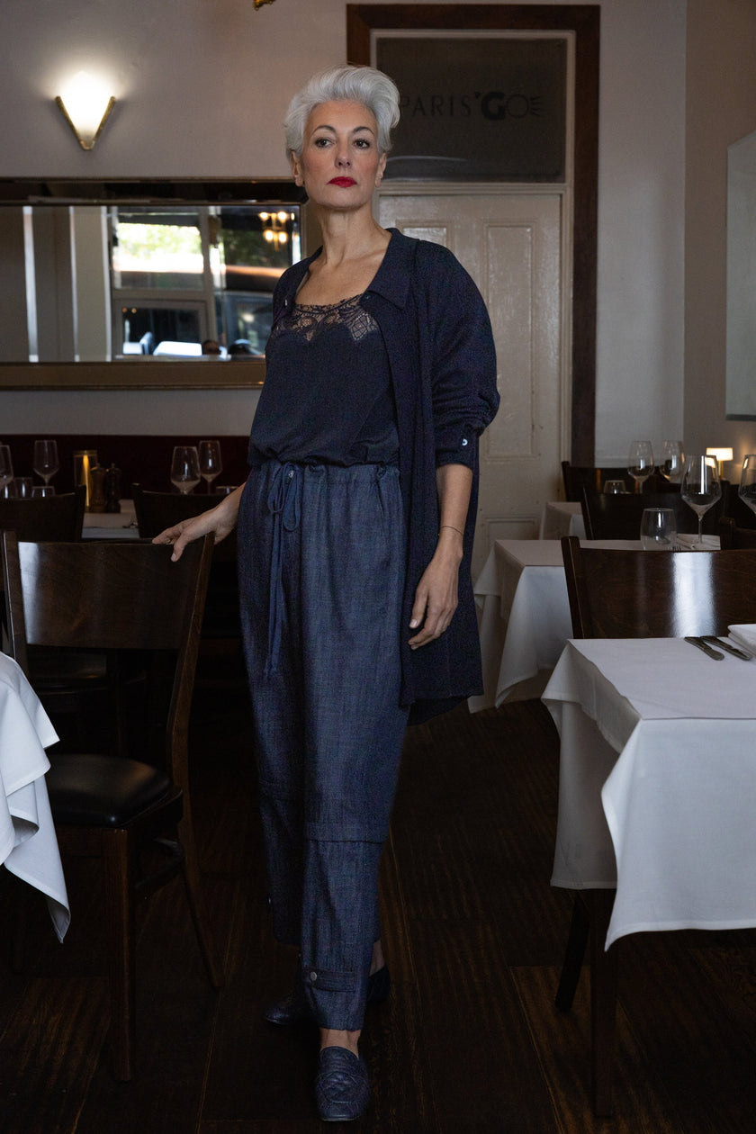 M. A. Dainty Tuxe Knit Navy