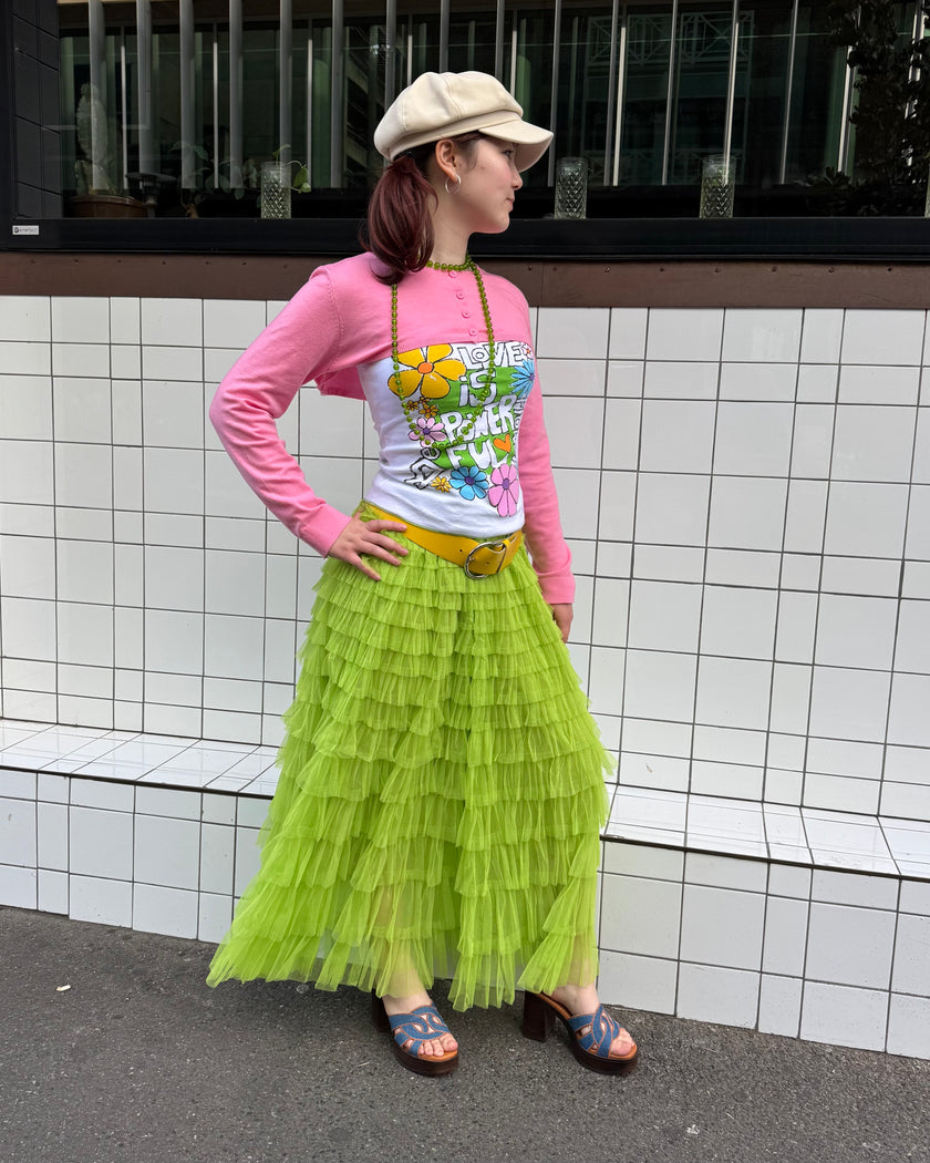 Trio Rouge Beth Tulle Skirt Bright Green