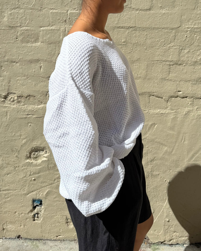 Milkman Waffle Knit Top White