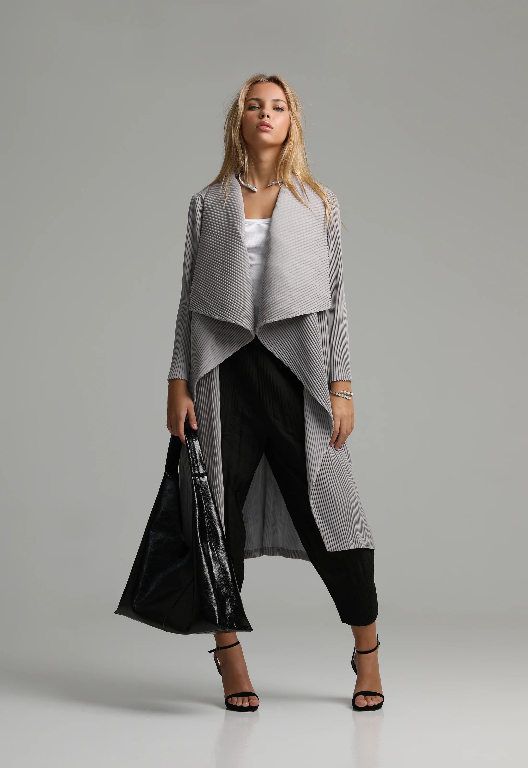 I'm Francis Longline Pleated Overcoat Grey