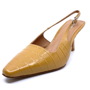 Mollini Maya Mustard Croc Leather