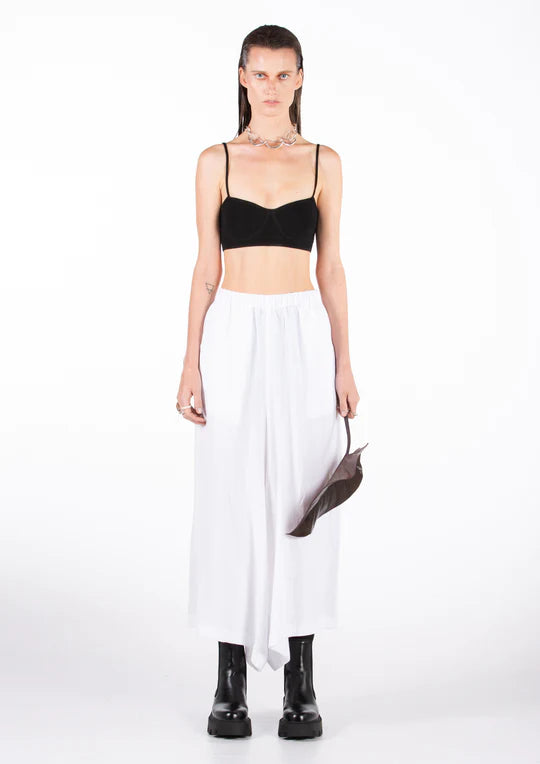 Matlee Linen Asymmetric Culotte White