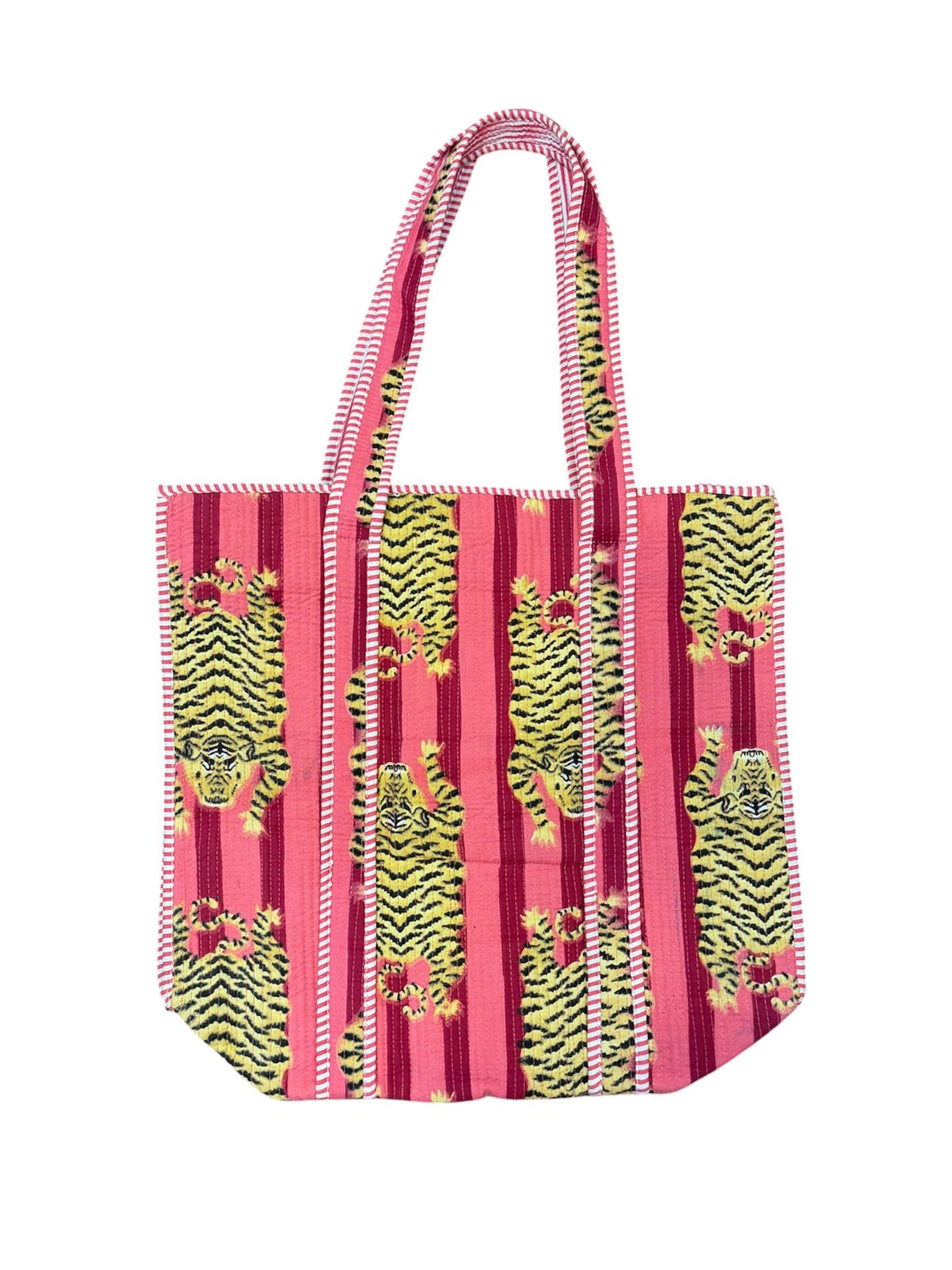 Tibet House BT306 Cotton Yamuna Tote Bag Pink Tiger