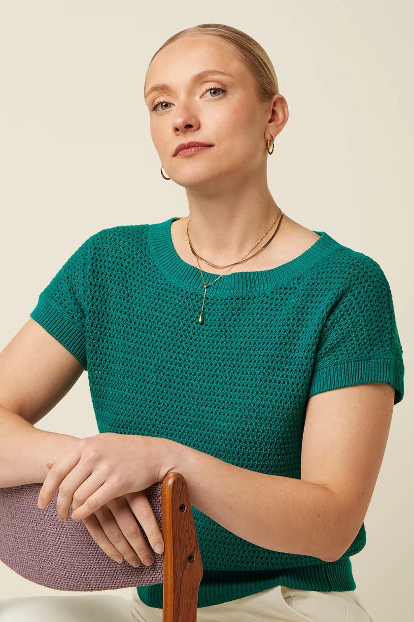 King Louie Boatneck Top Soleil Ponderosa Green