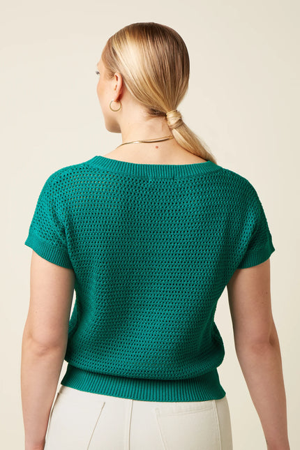 King Louie Boatneck Top Soleil Ponderosa Green