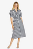 Pingpong Imogen Tie Front Shirt Dress Black/White