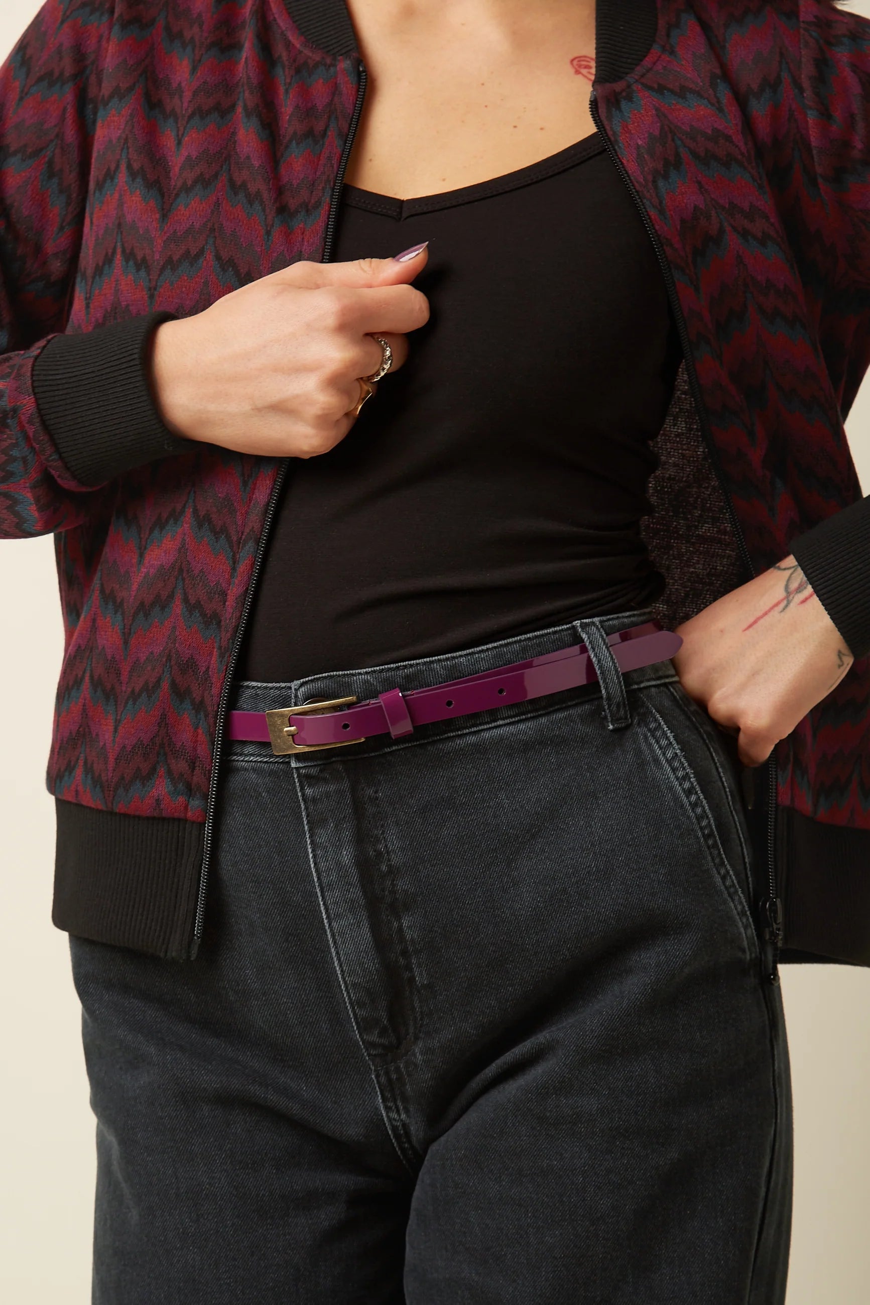 King Louie Patent Belt Caspia Purple