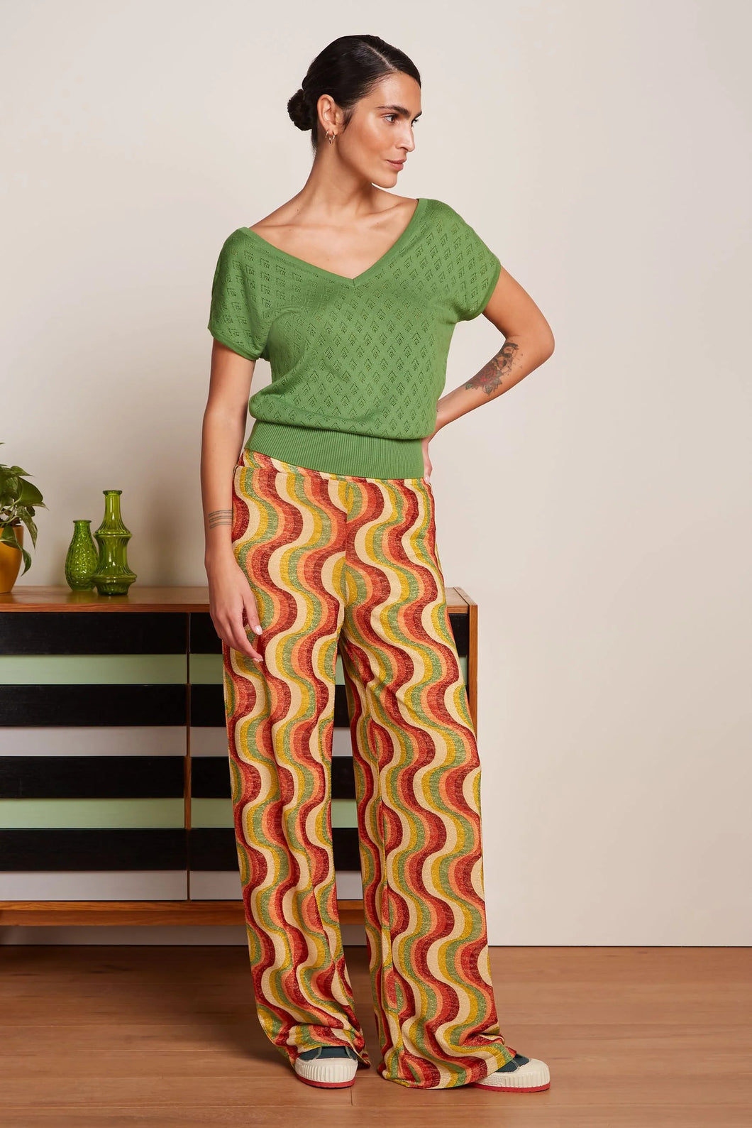 King Louie Sara Pants Jiggy Ribbon Red