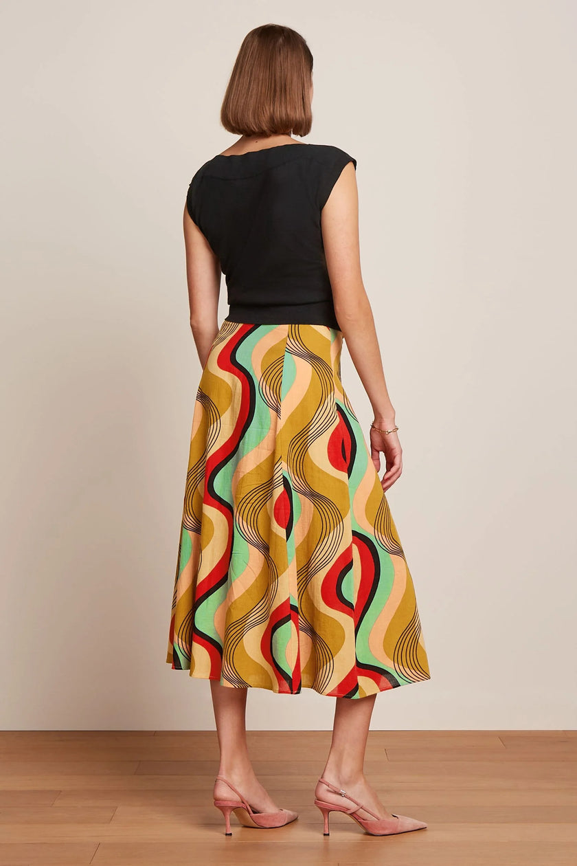 King Louie Judy Midi Skirt Falasie Harvest Yellow