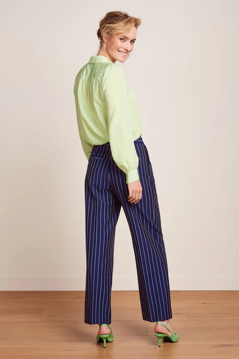 King Louie Peggy Pants Pinstripe Nuit Blue