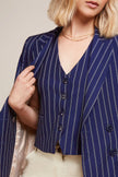 King Louie Tina Blazer Pinstripe Nuit Blue