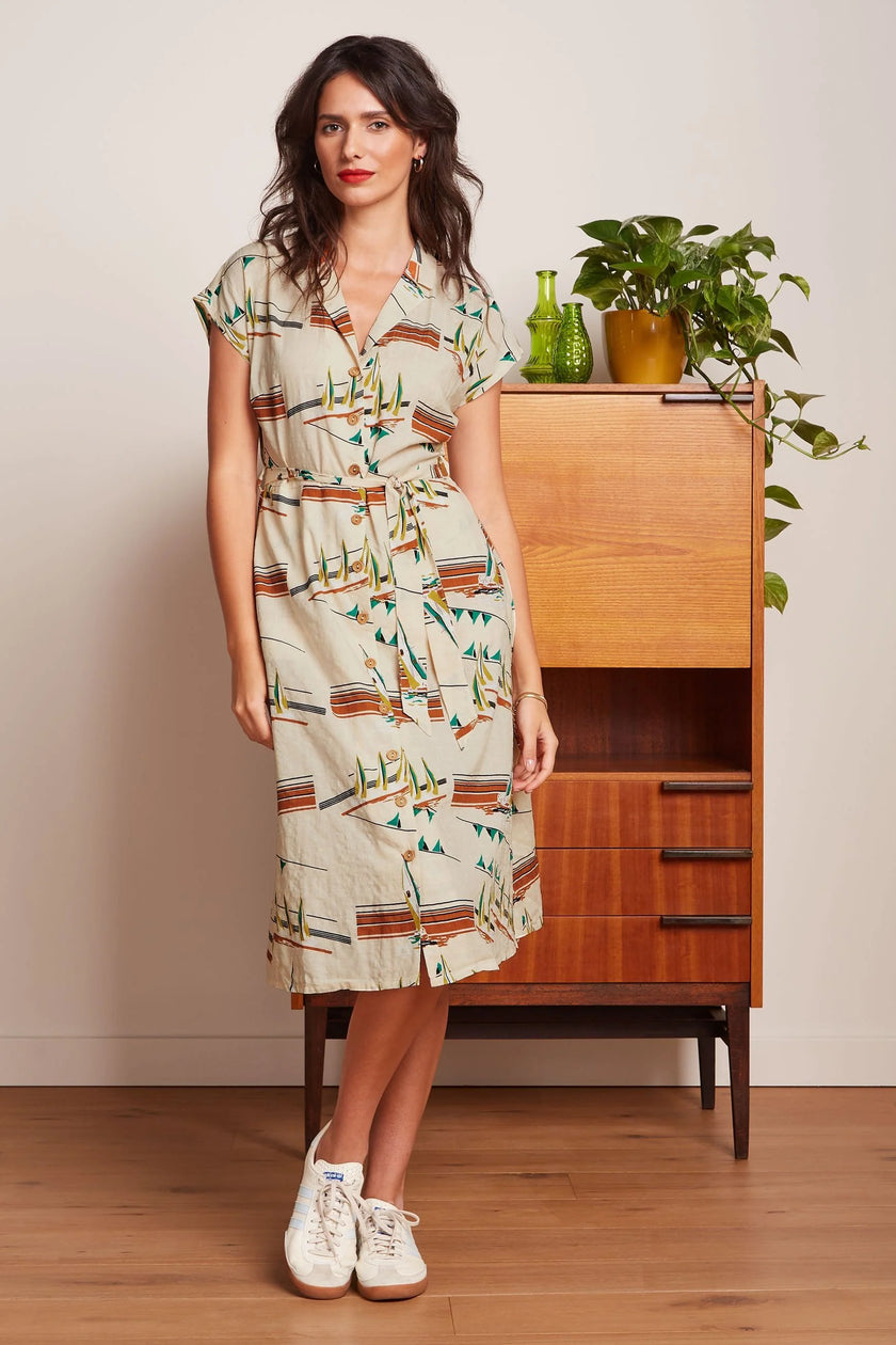 King Louie Irene Dress Antibes Cream
