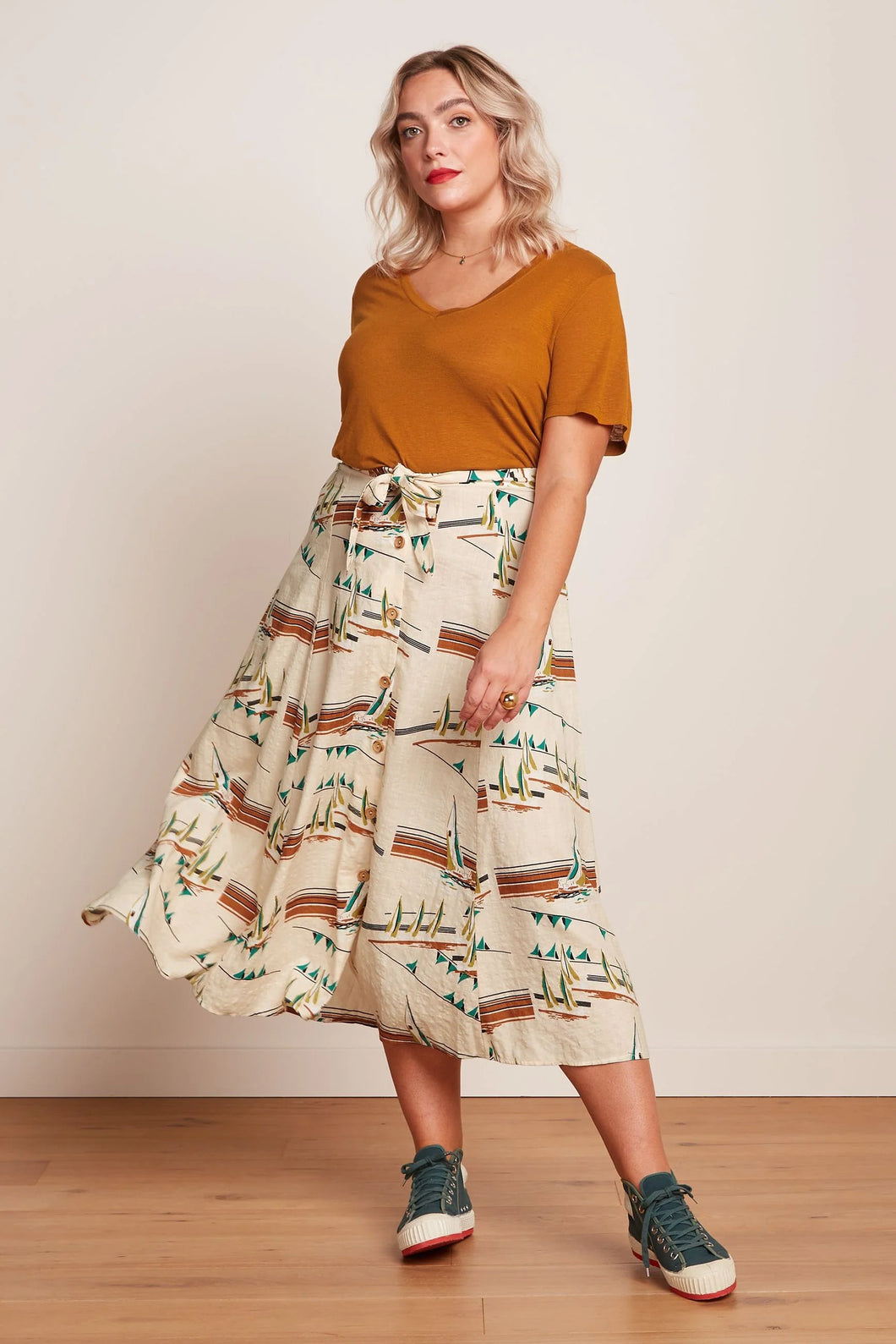 King Louie Judy Midi Skirt Antibes Cream