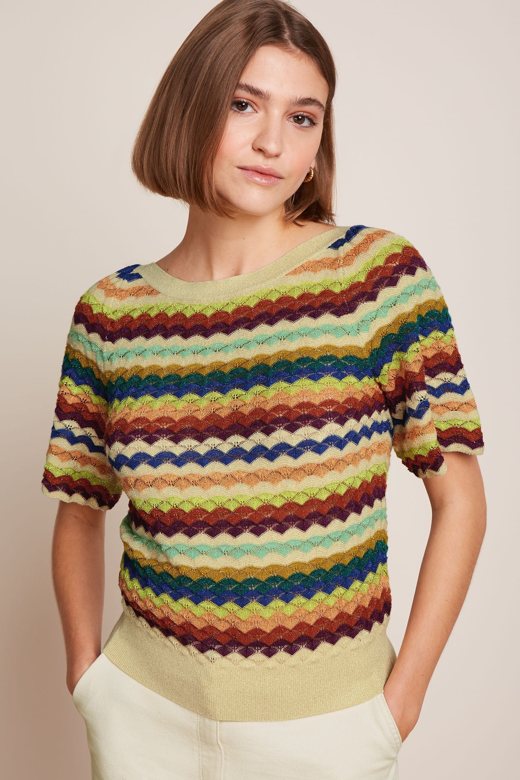 King Louie Ivy Wide Top Rise Cream