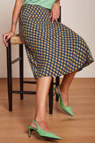 King Louie Juno Midi Skirt Pebble Woven Beacon Blue