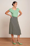 King Louie Juno Midi Skirt Pebble Woven Beacon Blue