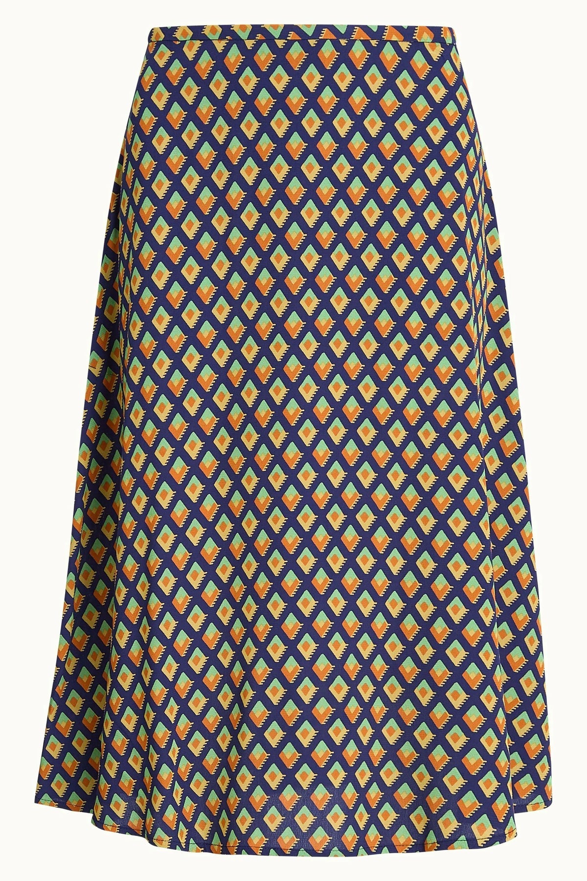 King Louie Juno Midi Skirt Pebble Woven Beacon Blue